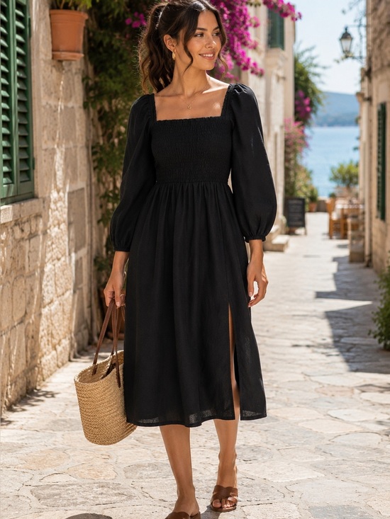 J. Crew Dresses & Skirts - NEW J.Crew Women’s Linen Daydream Midi Dress Black